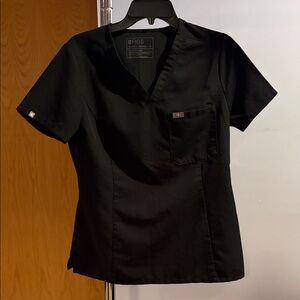 Figs Women's Short Sleeve Black scrub Top